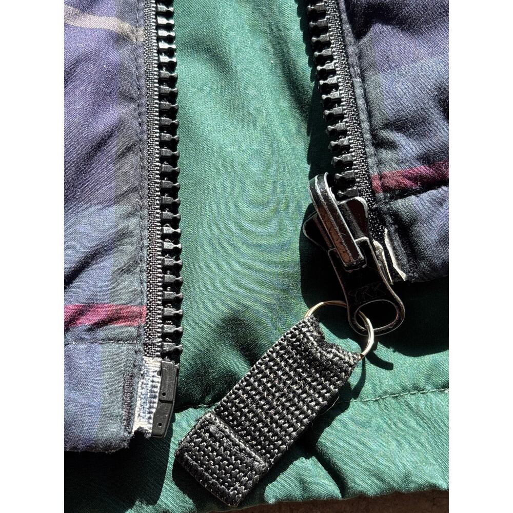 Vintage 90s Eddie Bauer Reversible goose Down Puffer  Vest Men’s S Green Plaid - Picture 5 of 6